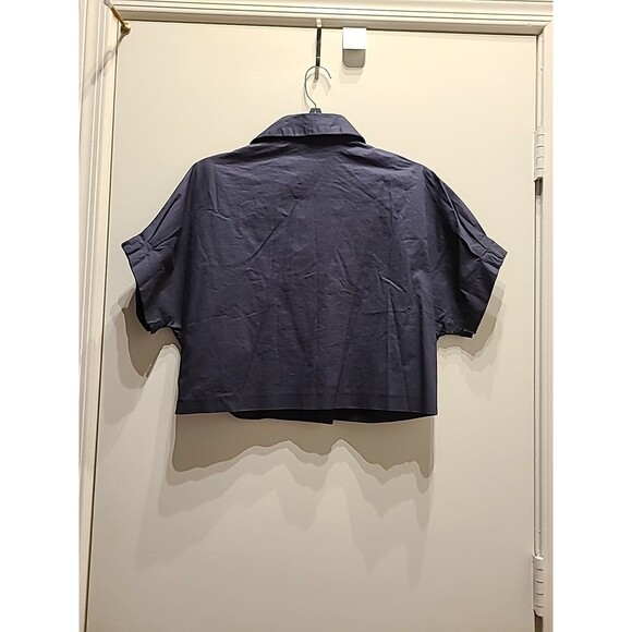 Tex by MaxAzria Gray Blue Button-Up Cotton Blazer Womens M Nwot - Picture 10 of 12